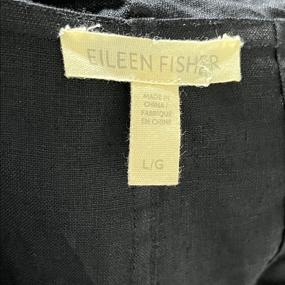 Eileen Fisher Women's Organic Linen Trench Coat Black L Lagenlook Quiet Luxury - Picture 12 of 16